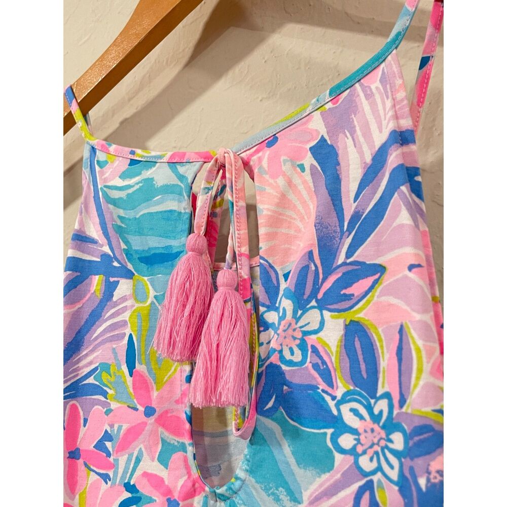 ~ Lilly Pulitzer XXL Dress Trapeze Swing Beachy Summer Sundress Halter Cotton